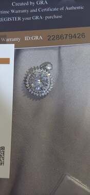 6.0 Carat Round Cut Moissanite Halo Pendant Necklace with GRA Certificate